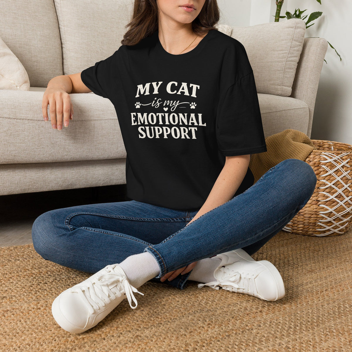 Cat Emotional Support T-Shirt — "My Cat Is My Emotional Support" Graphic Tee