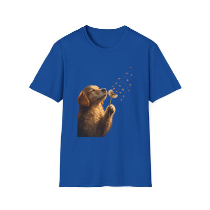 Puppy & Dandelion T-Shirt — Cute Dog Blowing Dandelion Graphic Tee