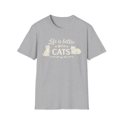Life Is Better With Cats T-Shirt — Cute Cat Lover Tee