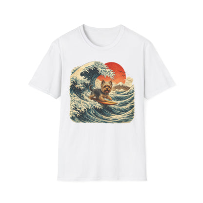 Yorkshire Terrier Wave T-Shirt — Japanese Wave Surf Dog Graphic Tee