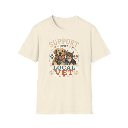 Support Your Local Vet T-Shirt — Dog & Cat Pet Rescue Tee
