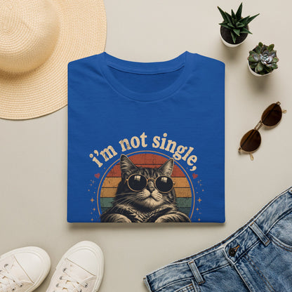 I'm Not Single, I Have a Cat T-Shirt — Retro Cat Sunglasses Graphic Tee