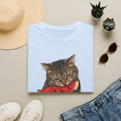 Cat Eating Watermelon T‑Shirt — Cute Summer Cat Graphic Tee