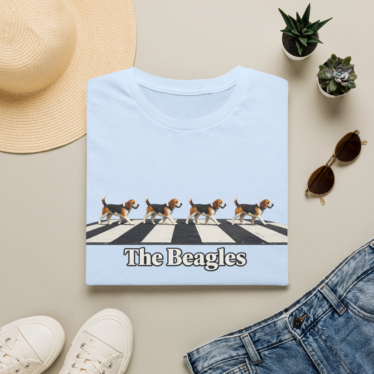 Beagles Crossing T-Shirt — "The Beagles" Abbey Road Style Dog Tee