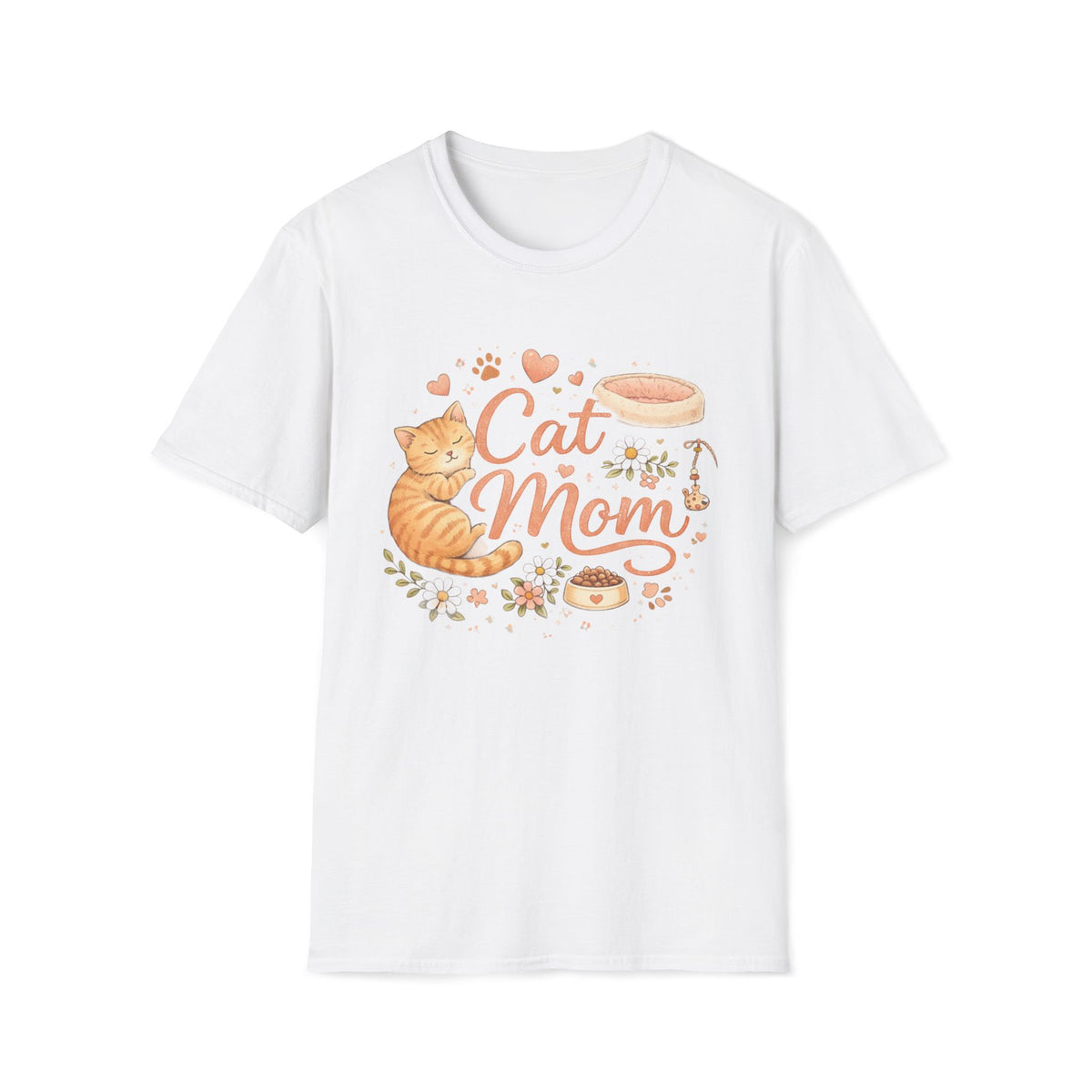 Cat Mom T-Shirt — Cute Orange Tabby Graphic Tee for Cat Lovers