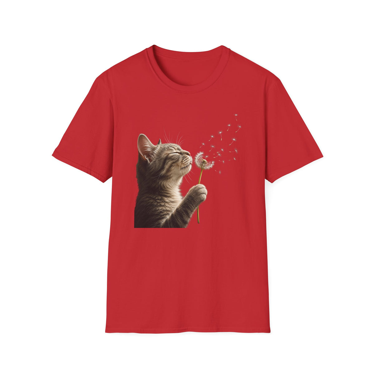 Cat Dandelion T-Shirt — Cute Kitten Blowing Dandelion Graphic Tee