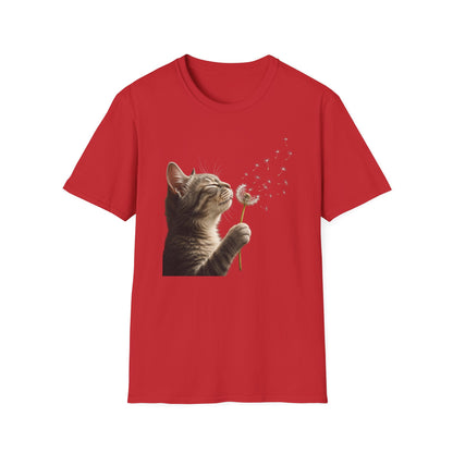 Cat Dandelion T-Shirt — Cute Kitten Blowing Dandelion Graphic Tee