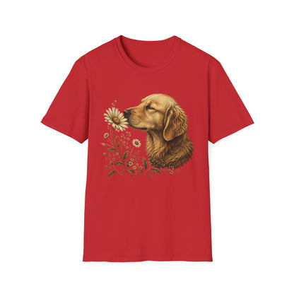 Golden Retriever & Daisies T-Shirt — Floral Dog Lover Tee