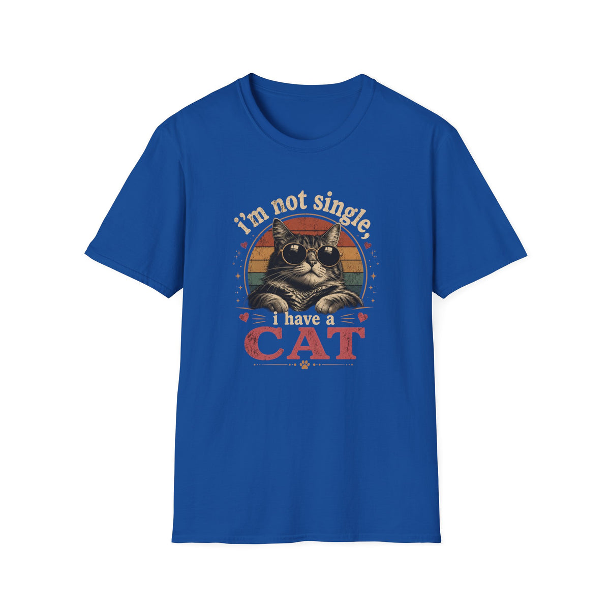 I'm Not Single, I Have a Cat T-Shirt — Retro Cat Sunglasses Graphic Tee