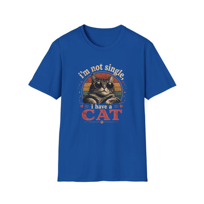 I'm Not Single, I Have a Cat T-Shirt — Retro Cat Sunglasses Graphic Tee