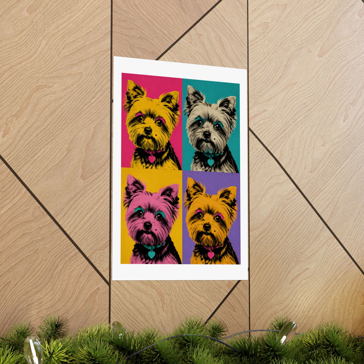 Pop Art Yorkie Poster – Colorful Matte Vertical Dog Art Print