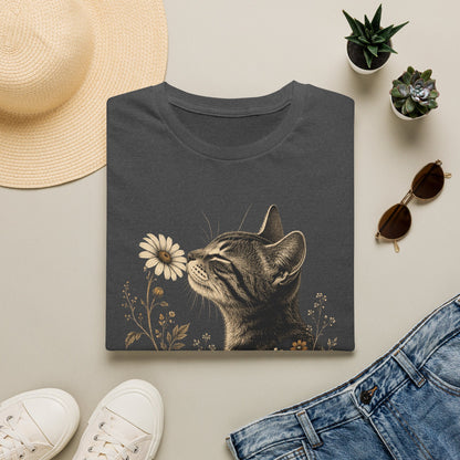 Cat & Wildflower T-Shirt — Whimsical Floral Kitty Tee