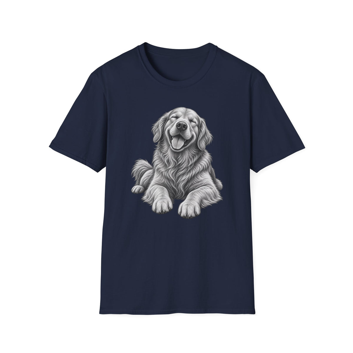 Golden Retriever Portrait T-Shirt — Smiling Dog Graphic Tee for Dog Lovers