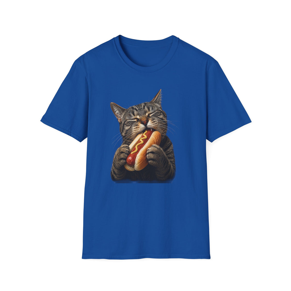 Cat Eating Hot Dog T-Shirt — Funny Cute Cat Graphic Tee