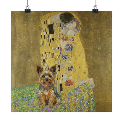 Yorkshire Terrier on Gustav Klimt The Kiss — Matte Art Poster