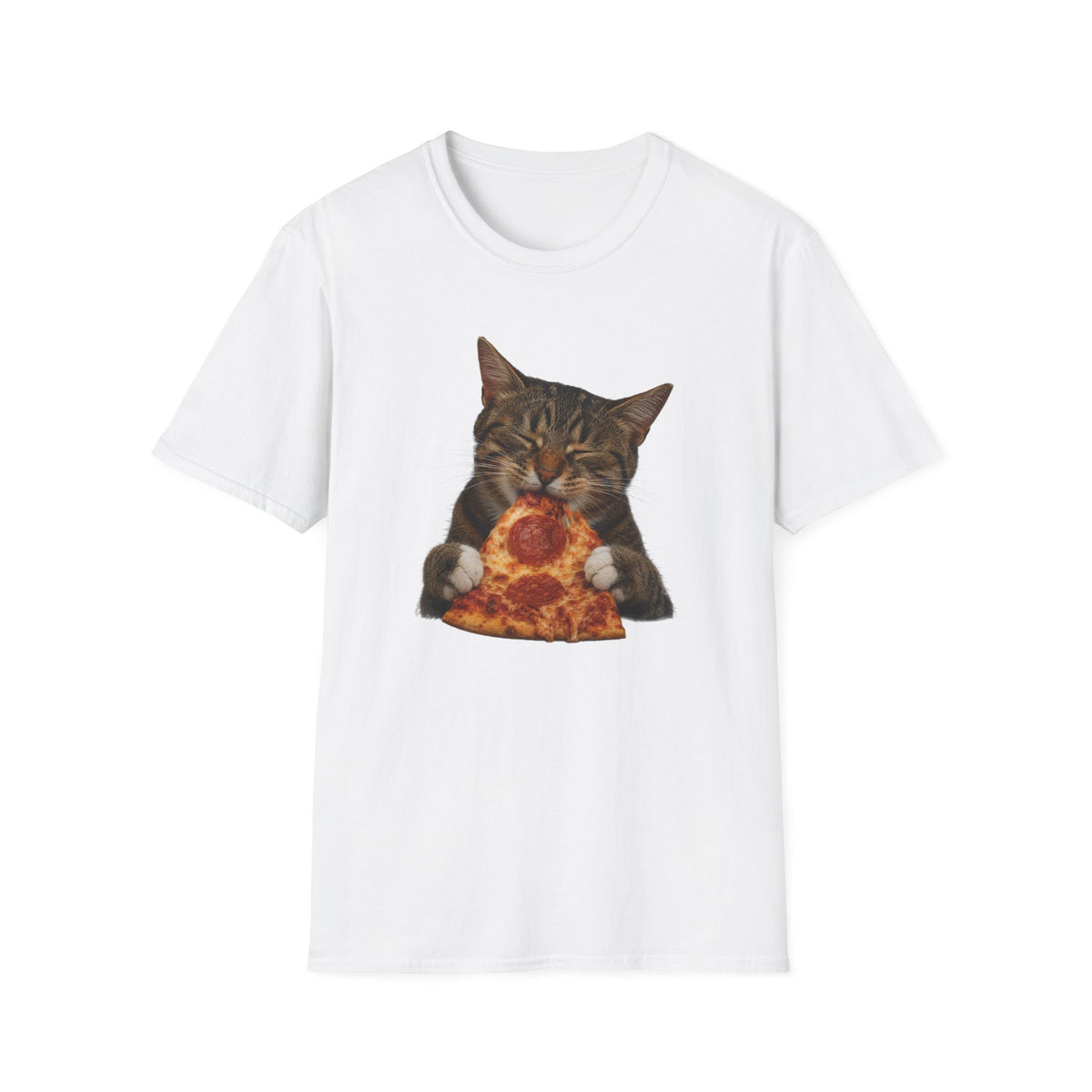 Cat Eating Pizza T-Shirt — Cute Pizza-Loving Cat Graphic Tee