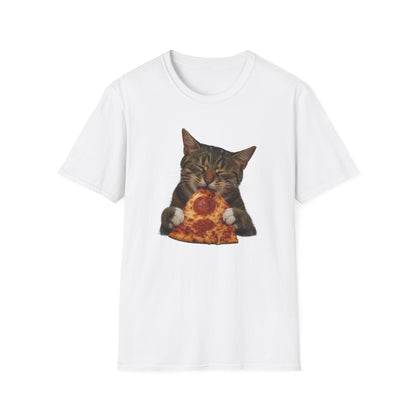 Cat Eating Pizza T-Shirt — Cute Pizza-Loving Cat Graphic Tee