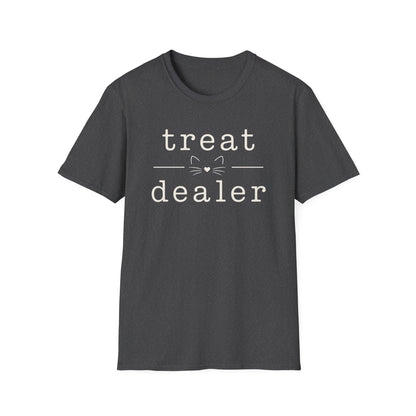 T-Shirt — "Treat Dealer" Cute Cat Treats Graphic Tee