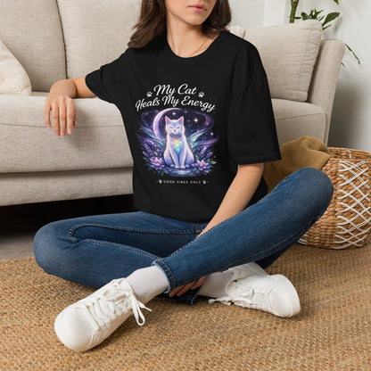My Cat Heals My Energy T-Shirt — Spiritual Cat Lover Tee