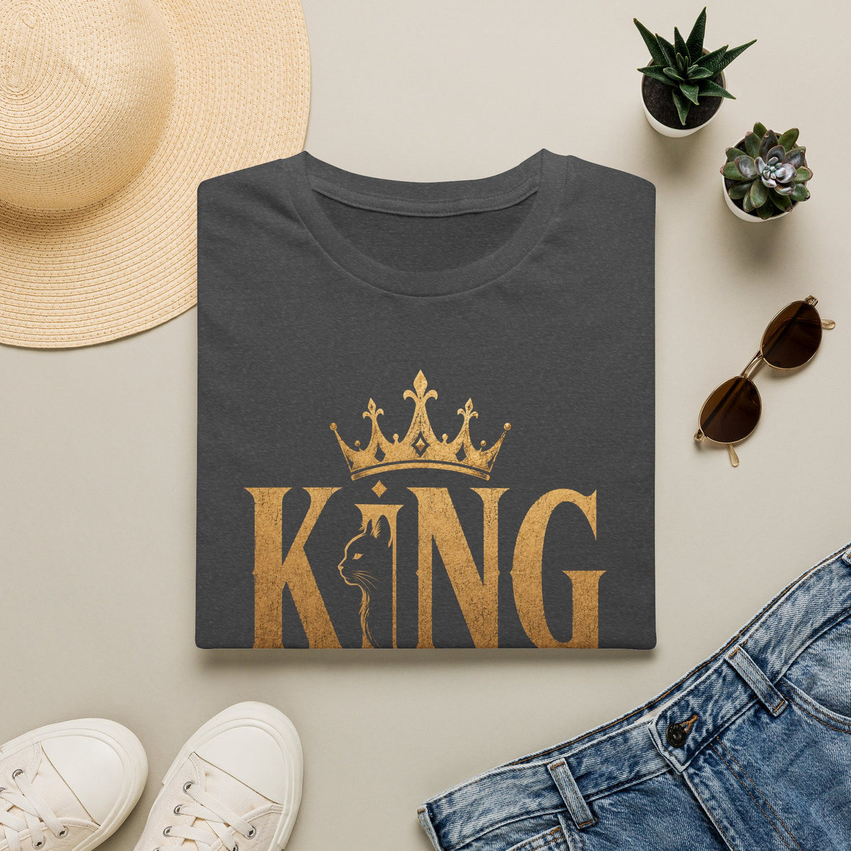 King Crown Graphic T-Shirt — Gold Royalty Tee