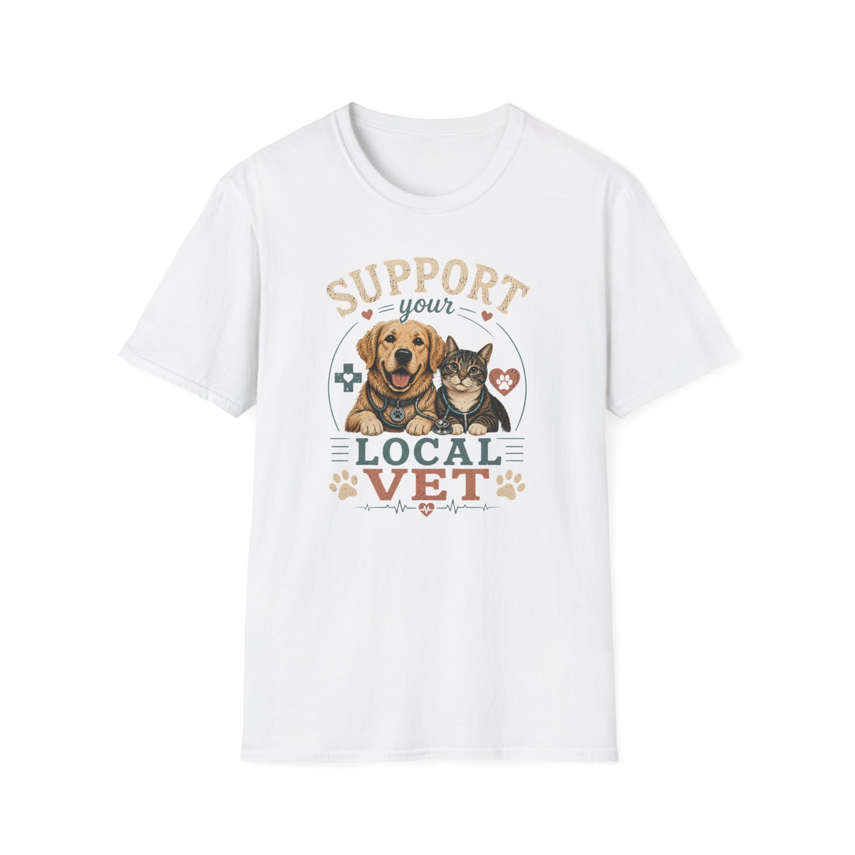 Support Your Local Vet T-Shirt — Dog & Cat Pet Rescue Tee