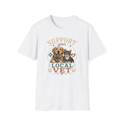 Support Your Local Vet T-Shirt — Dog & Cat Pet Rescue Tee