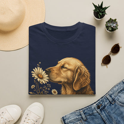 Golden Retriever & Daisies T-Shirt — Floral Dog Lover Tee