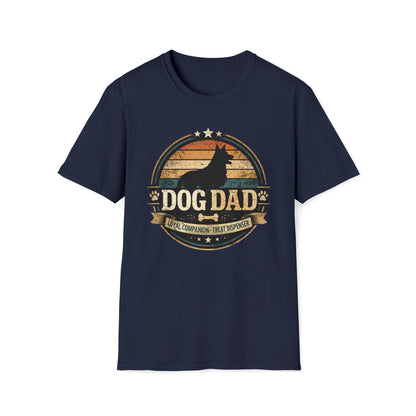 Dog Dad T-Shirt — Vintage Silhouette "Dog Dad" Graphic Tee for Pet Lovers