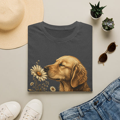 Golden Retriever & Daisies T-Shirt — Floral Dog Lover Tee