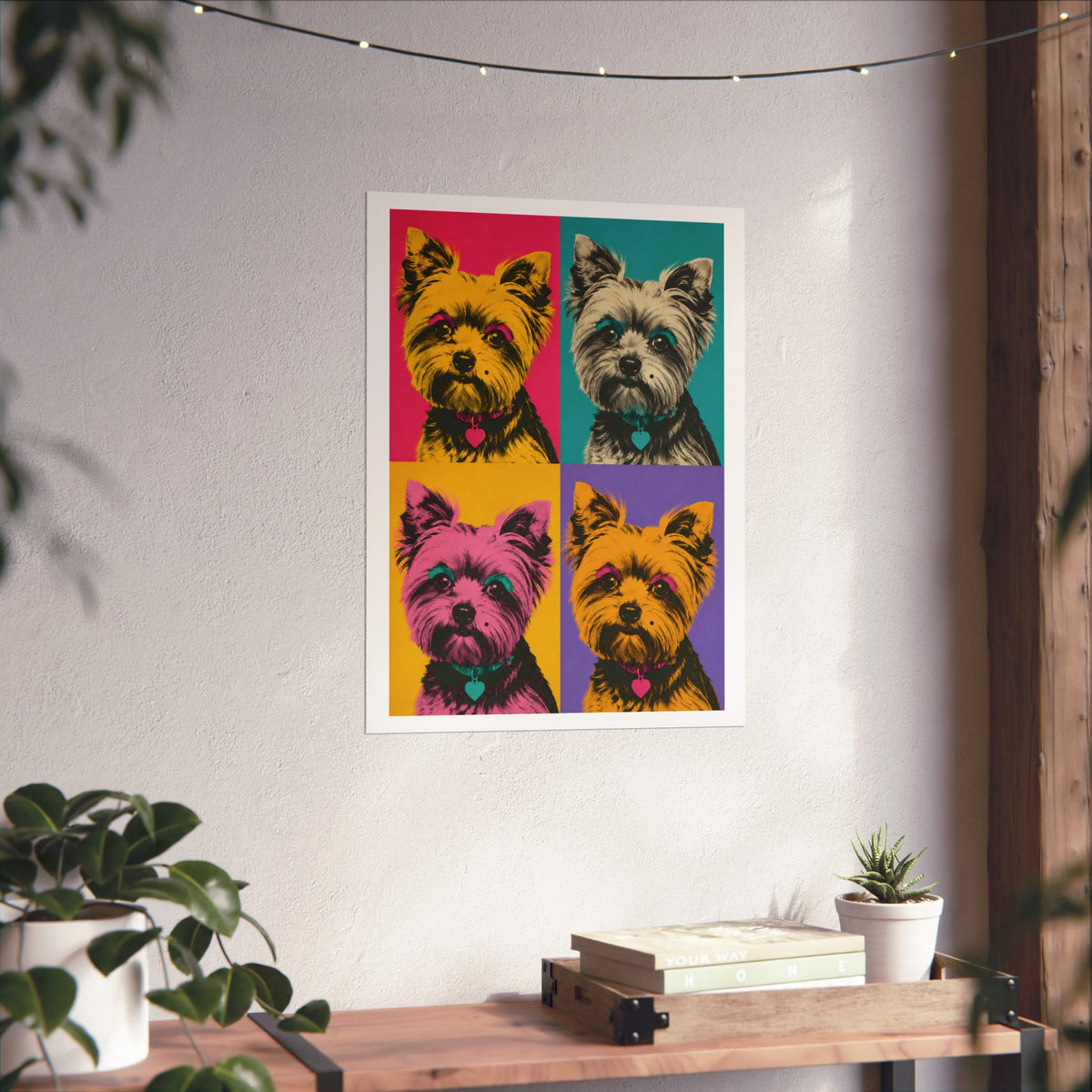 Pop Art Yorkie Poster – Colorful Matte Vertical Dog Art Print