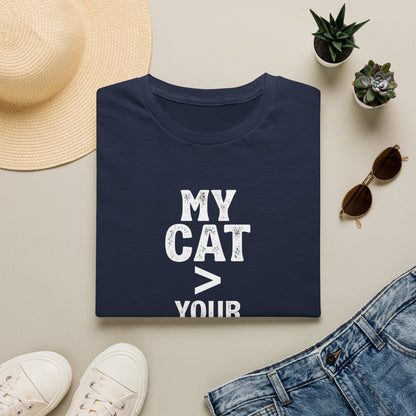 Cat Lover T‑Shirt — "My Cat > Your Opinion" Funny Pet Apparel
