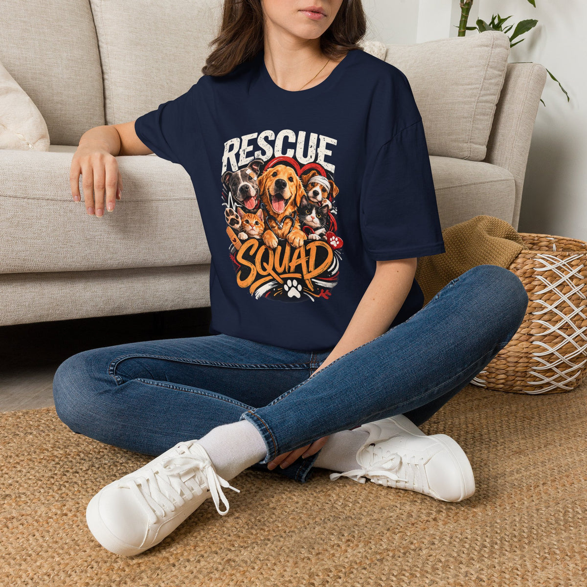 Rescue Squad T-Shirt - Cute Rescue Dogs Graphic Tee for Animal Lovers