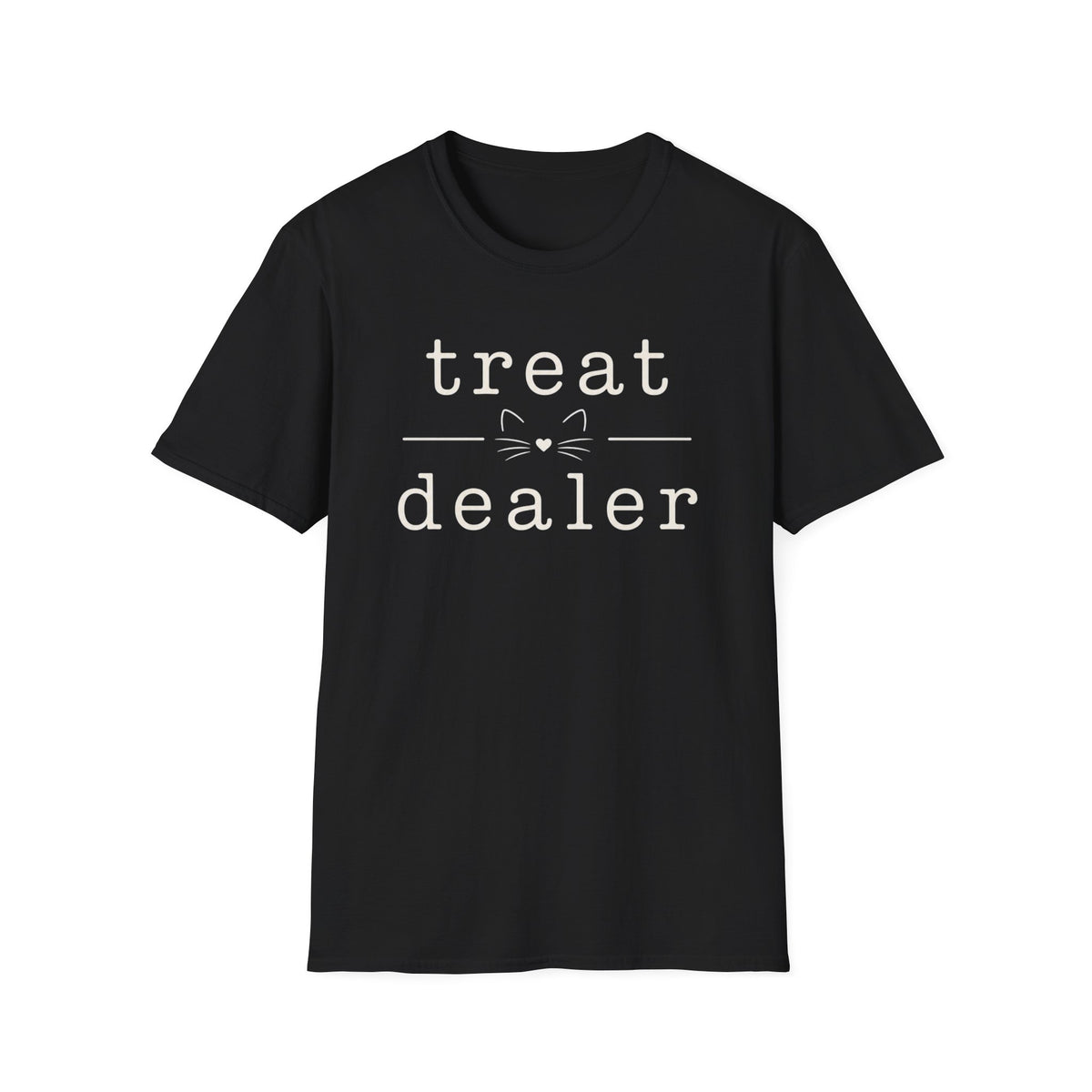 T-Shirt — "Treat Dealer" Cute Cat Treats Graphic Tee