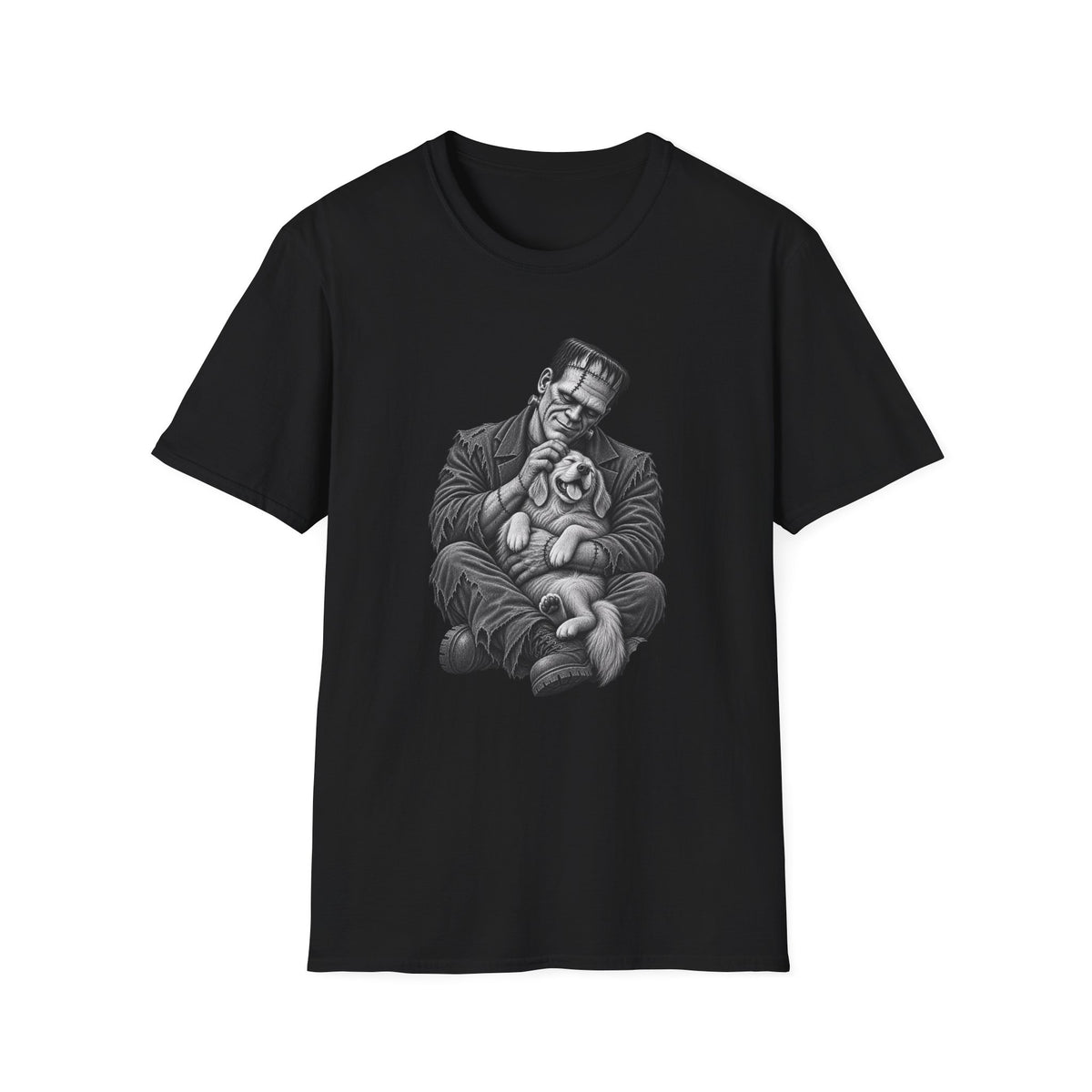 Frankenstein & Puppy Graphic T-Shirt