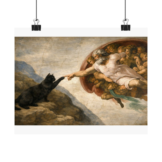 Digital download Creation of Cat: Matte Horizontal Art Poster