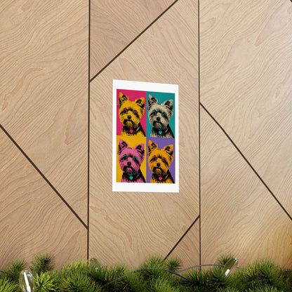 Pop Art Yorkie Poster – Colorful Matte Vertical Dog Art Print