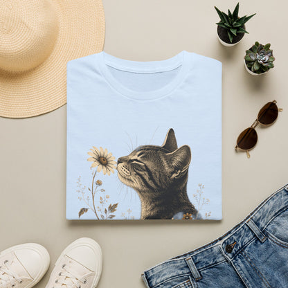 Cat & Wildflower T-Shirt — Whimsical Floral Kitty Tee