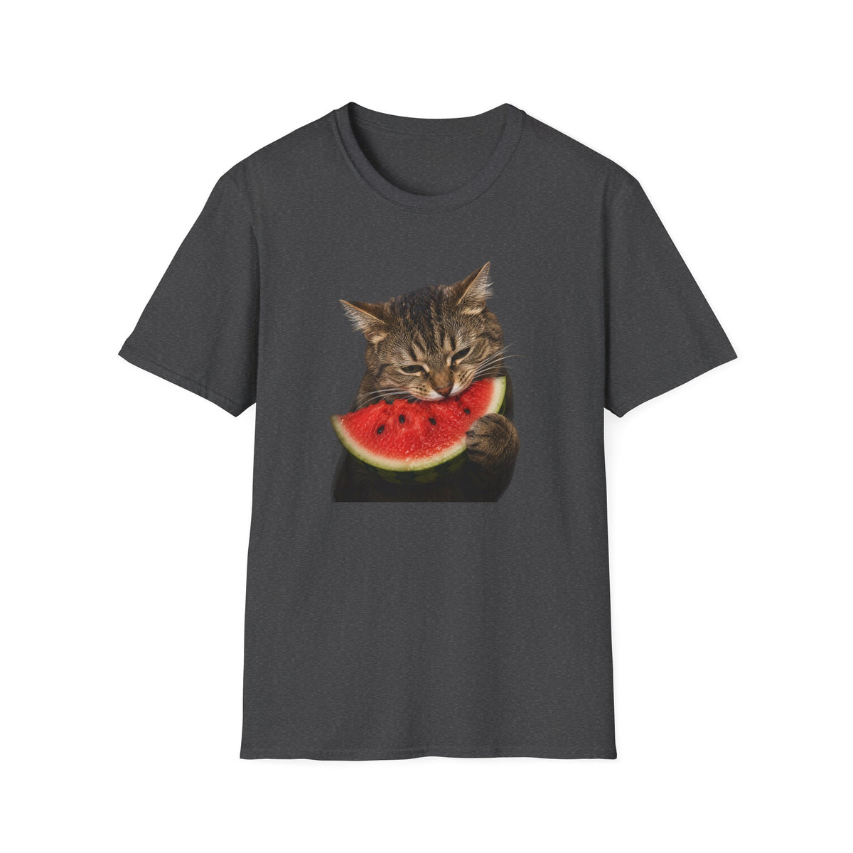 Cat Eating Watermelon T‑Shirt — Cute Summer Cat Graphic Tee