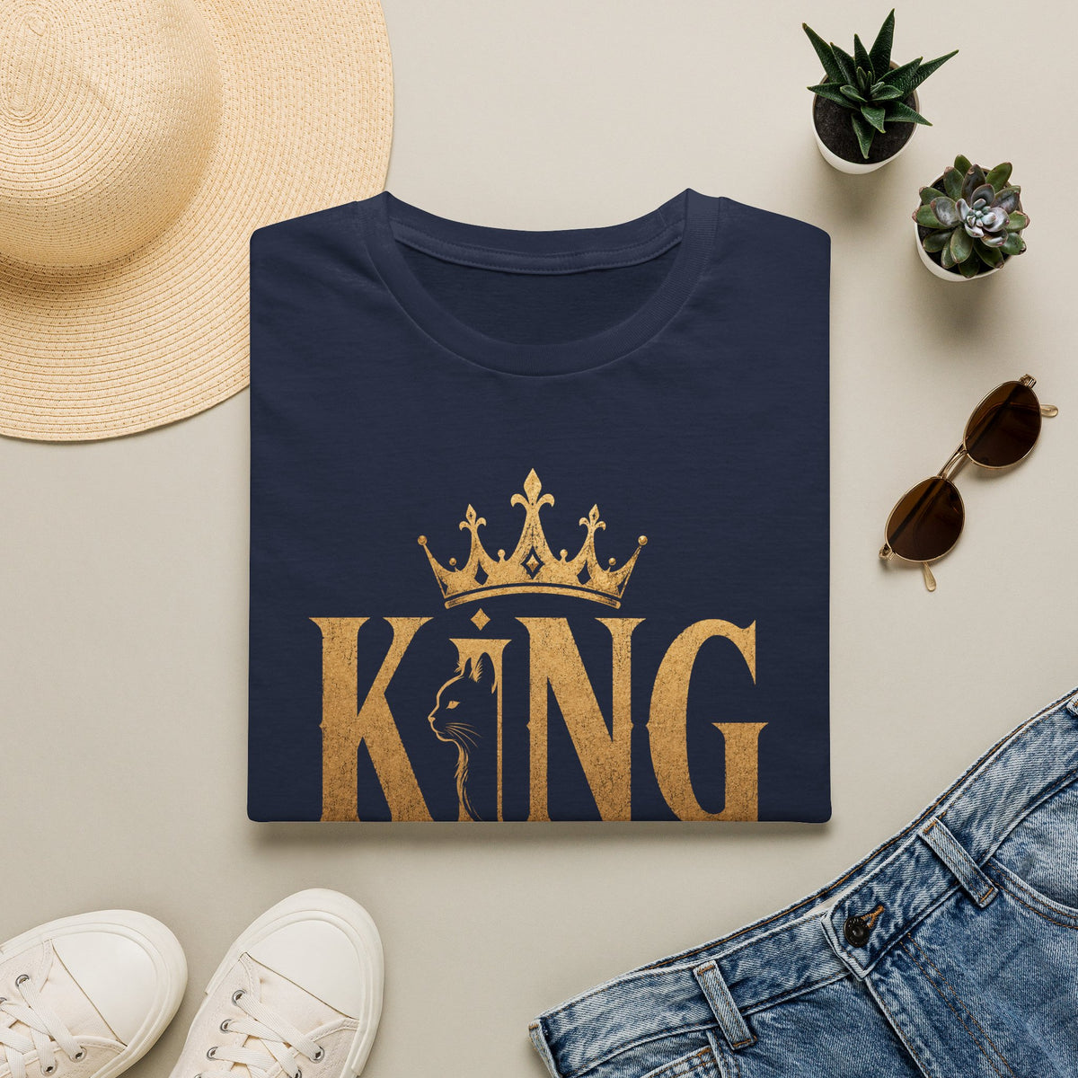 King Crown Graphic T-Shirt — Gold Royalty Tee