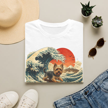 Yorkshire Terrier Wave T-Shirt — Japanese Wave Surf Dog Graphic Tee