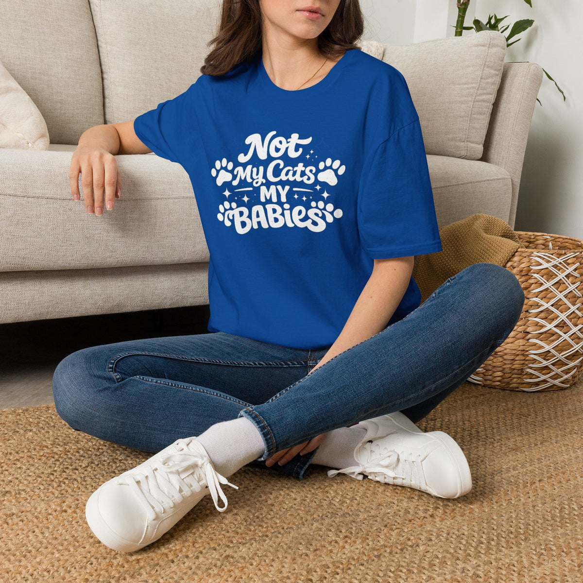 Not My Cats My Babies T-Shirt — Cute Cat Mom Paw Print Tee