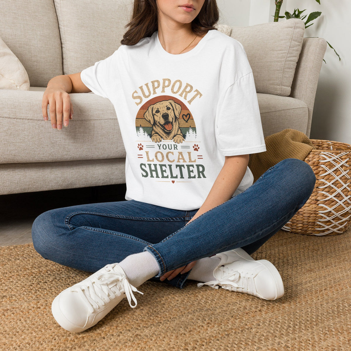 Support Your Local Shelter T-Shirt — Rescue Dog Vintage Graphic
