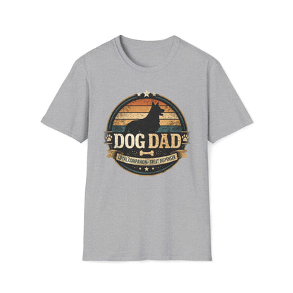 Dog Dad T-Shirt — Vintage Silhouette "Dog Dad" Graphic Tee for Pet Lovers