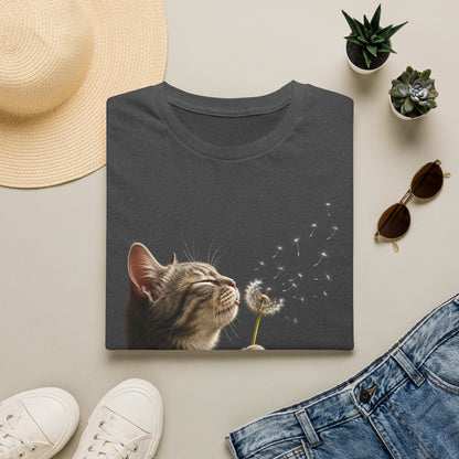 Cat Dandelion T-Shirt — Cute Kitten Blowing Dandelion Graphic Tee