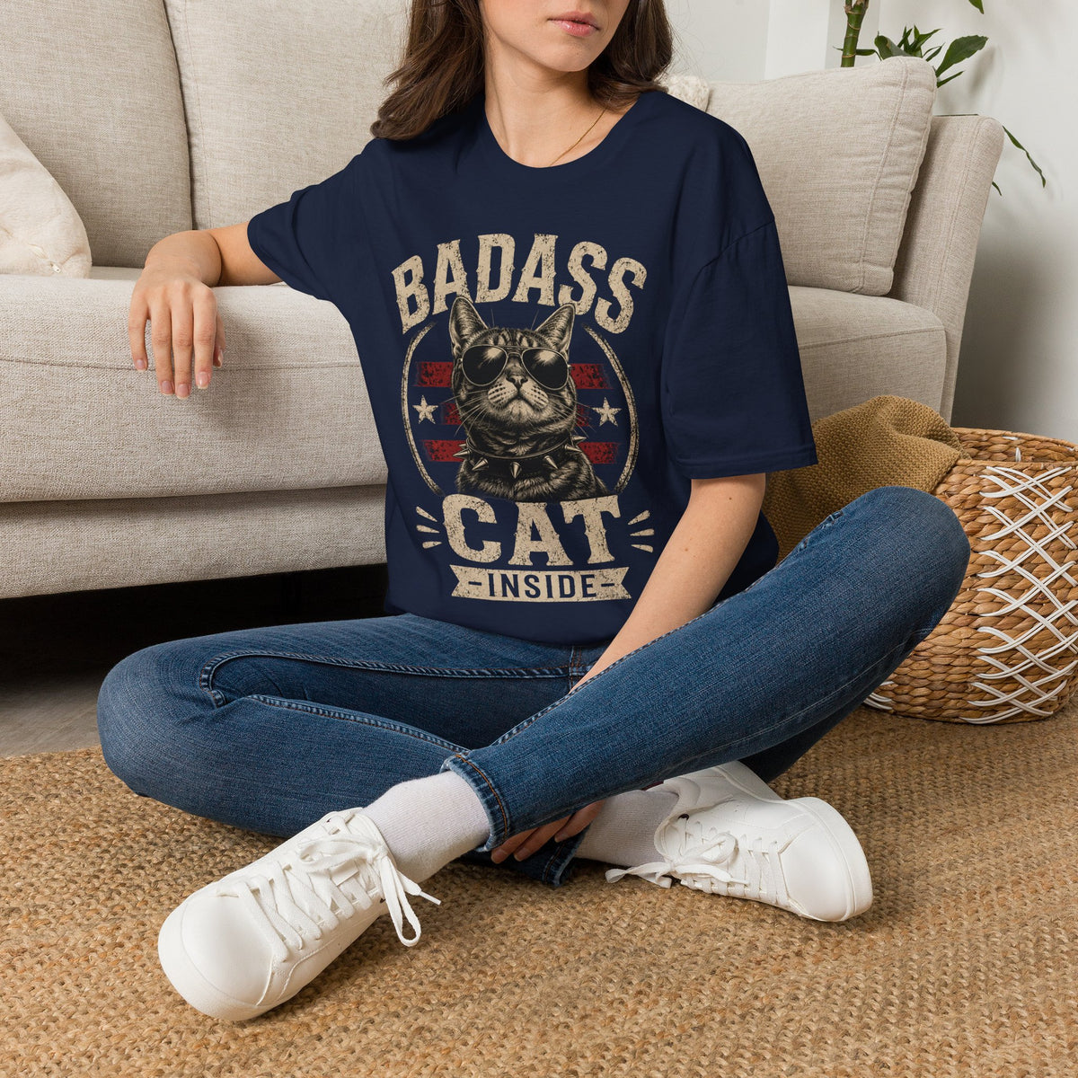 Badass Cat T-Shirt — Retro Sunglasses Cat Graphic Tee