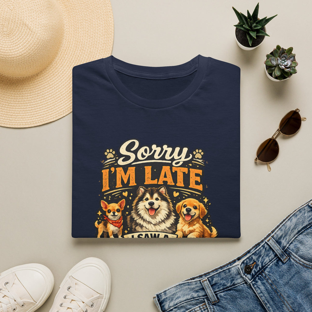 Sorry I’m Late I Saw A Dog T-Shirt