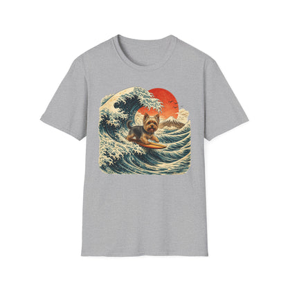 Yorkshire Terrier Wave T-Shirt — Japanese Wave Surf Dog Graphic Tee