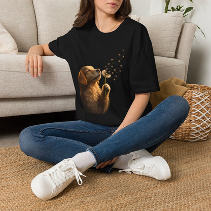 Puppy & Dandelion T-Shirt — Cute Dog Blowing Dandelion Graphic Tee
