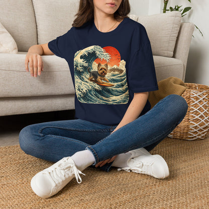 Yorkshire Terrier Wave T-Shirt — Japanese Wave Surf Dog Graphic Tee