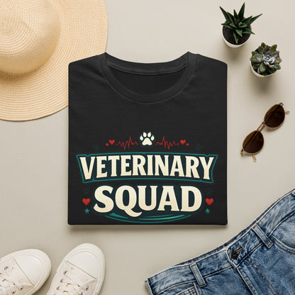 Veterinary Squad T-Shirt — Cute Paw Print Vet Team Tee